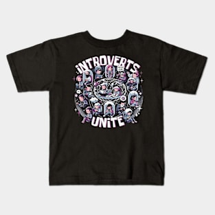 Introverts Unite Quirky Character Alone Together Design Kids T-Shirt